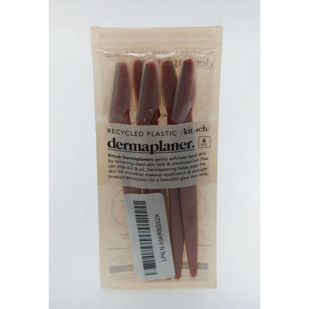 Kitsch Recycled Plastic Dermaplaner 5 Piece Set Terracotta Facial Razors